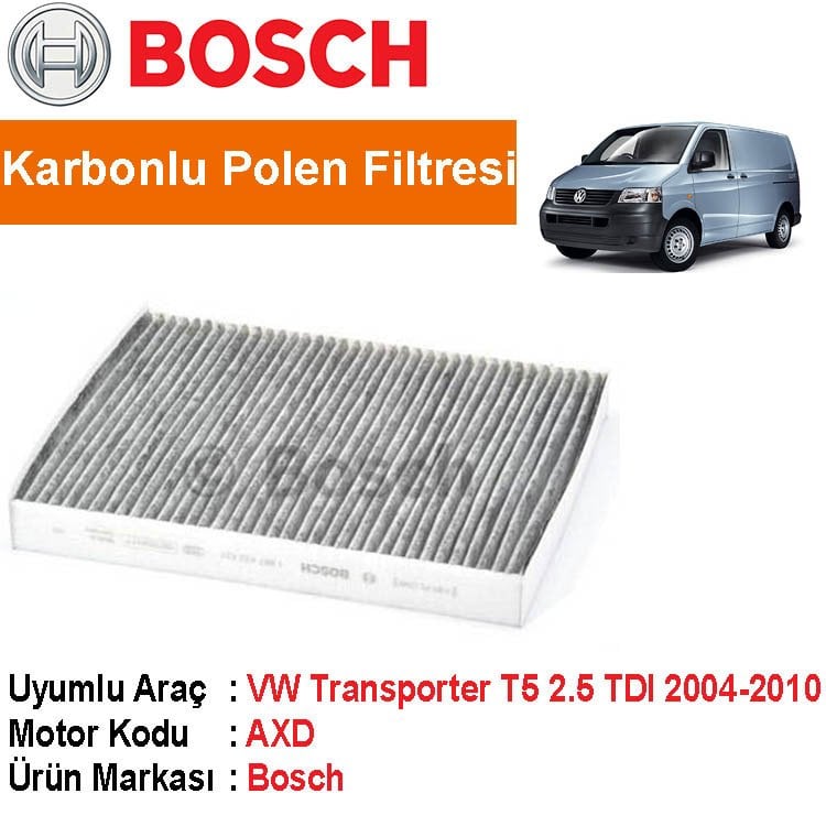 VW Transporter T5 2,5 TDI Karbonlu Polen Filtresi 2004-2010 Bosch