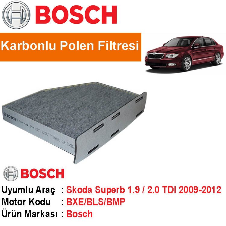 Skoda Superb 1.9 / 2.0 TDI Karbon Polen Filtresi 2009-2012 Bosch