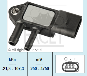 VW POLO 1.2 TDI CFWA 09→ EGZOZ BASINÇ SENSÖRÜ 059906051C Facet