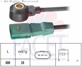 VW VURUNTU SENSÖRÜ VW 07D905377 (Yeşil) Facet 9.3060