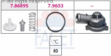 VW JETTA 1.4 TSI BLG BMY 06→ TERMOSTAT 80°C 03C121110L Facet