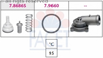 VW TOURAN 1.4 TSI BMY CAVC 06→ TERMOSTAT 95°C 03C121110G Facet