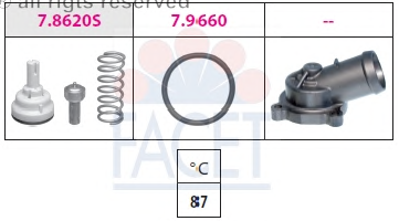 VW OCTAVIA 1.6 FSI BLF 04→ TERMOSTAT 87°C 03C121110F Facet