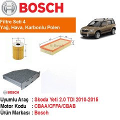 Skoda Yeti 2.0 TDI Filtre Bakım Seti 2010-2015 [Bosch]402006
