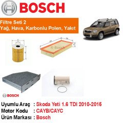 Skoda Yeti 1.6 TDI Filtre Bakım Seti 2010-2015 [Bosch]402006