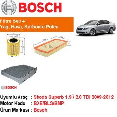 Skoda Superb 2.0 TDI Filtre Bakım Seti 2010-2015 [Bosch]402006