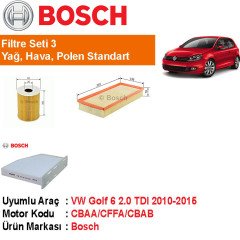 VW Golf 6 2.0 TDI Filtre Bakım Seti 2010-2015 [Bosch]402006