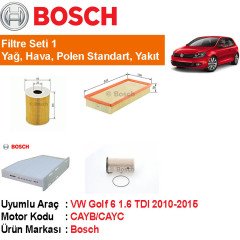 VW Golf 6 1.6 TDI Filtre Bakım Seti 2010-2015 [Bosch]402006