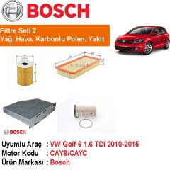 VW Golf 6 1.6 TDI Filtre Bakım Seti 2010-2015 [Bosch]402006