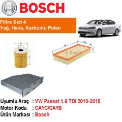 VW Passat 1.6 TDI Filtre Bakım Seti 2010-2015 [Bosch]402809