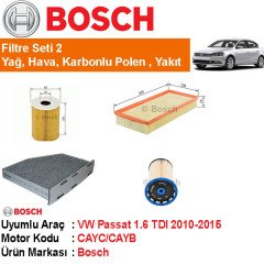 VW Passat 1.6 TDI Filtre Bakım Seti 2010-2015 [Bosch]402809