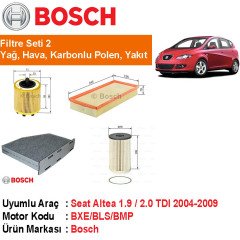 Seat Altea 1.9 / 2.0 TDI Filtre Bakım Seti 2004-2009 [Bosch]
