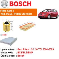 Seat Altea 1.9 / 2.0 TDI Filtre Bakım Seti 2004-2009 [Bosch]