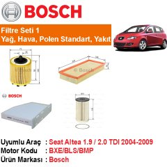 Seat Altea 1.9 / 2.0 TDI Filtre Bakım Seti 2004-2009 [Bosch]