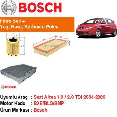 Seat Altea 1.9 / 2.0 TDI Filtre Bakım Seti 2004-2009 [Bosch]