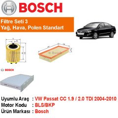 VW Passat CC 1.9 / 2.0 TDI Filtre Bakım Seti 2008-2010 [Bosch]