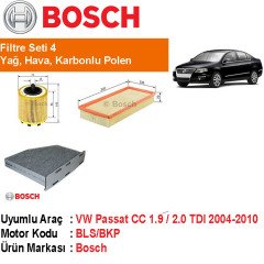 VW Passat CC 1.9 / 2.0 TDI Filtre Bakım Seti 2008-2010 [Bosch]