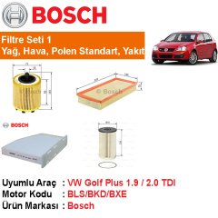VW Passat 1.9 / 2.0 TDI Filtre Bakım Seti 2004-2010 [Bosch]