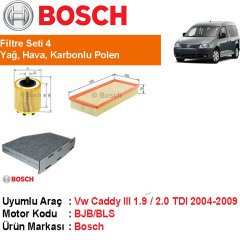 VW Caddy 3 1.9 / 2.0 TDI Filtre Bakım Seti 2004-2010 [Bosch]