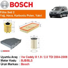 VW Caddy 3 1.9 / 2.0 TDI Filtre Bakım Seti 2004-2010 [Bosch]