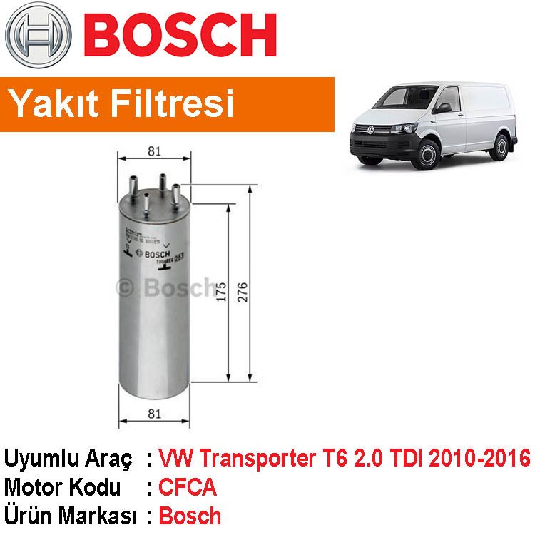 VW Transporter T6 2.0 TDI (CFCA) Yakıt Filtresi 2010-2016 [Bosch]