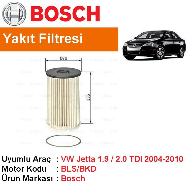 VW Jetta 1.9 / 2.0 TDI Yakıt Filtresi 2005-2010 [Bosch]402006