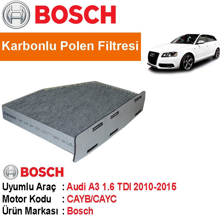 Audi A3 1.6 TDI Karbonlu Polen Filtresi 2010-2015 [Bosch]432397