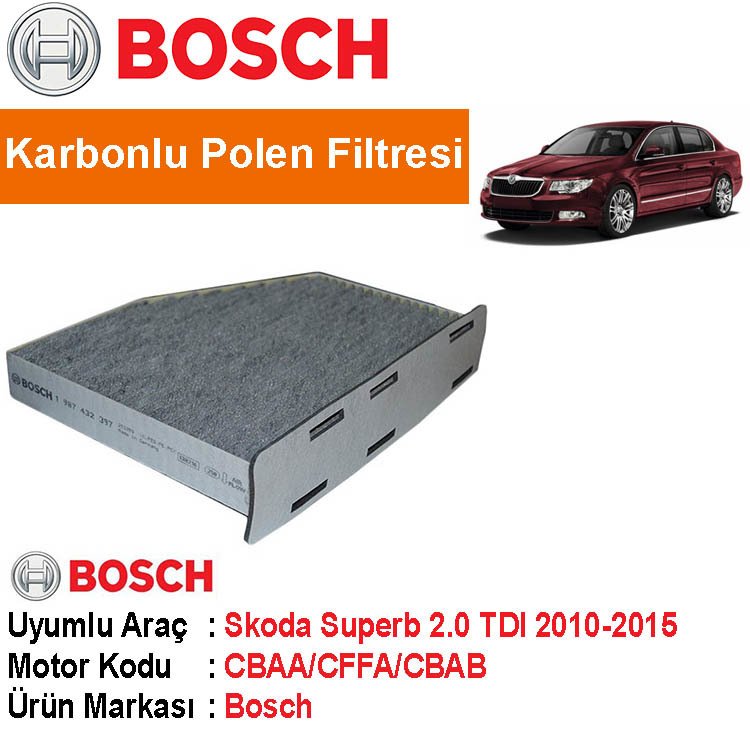 Skoda Superb 2.0 TDI Karbonlu Polen Filtresi 2010-2015 [Bosch]