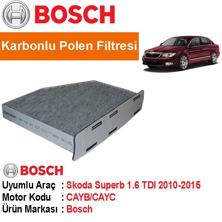 Skoda Superb 1.6 TDI Karbonlu Polen Filtresi 2010-2015 [Bosch]