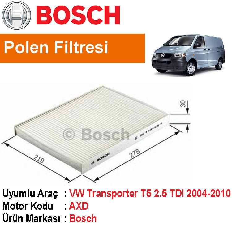 VW Transporter T5 2,5 TDI Polen Filtresi 2004-2010 [Bosch]