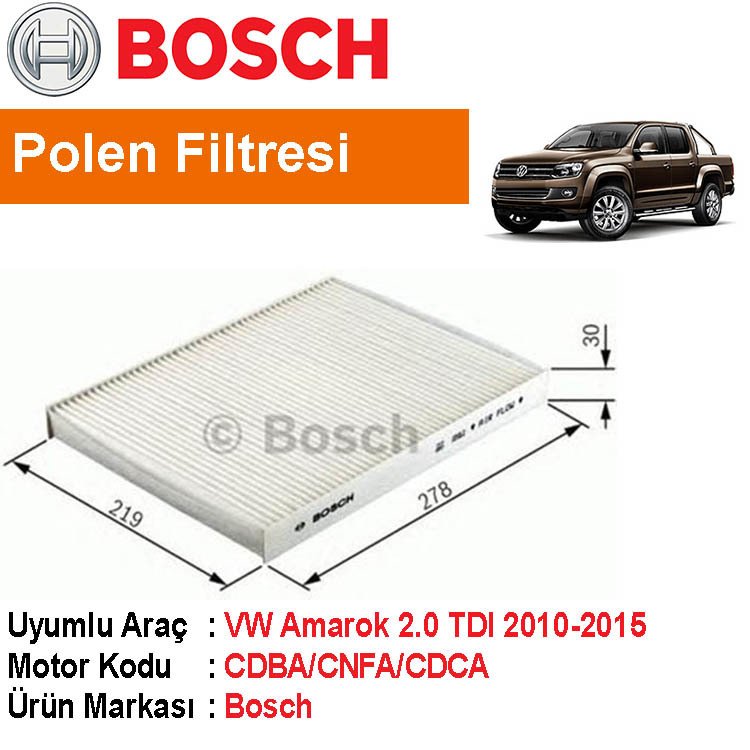 VW Amarok 2.0 TDI Polen Filtresi 2010-2015 [Bosch]
