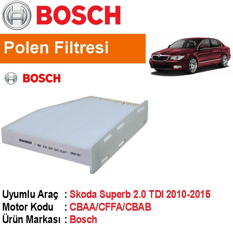 Skoda Superb 2.0 TDI Polen Filtresi 2010-2015 [Bosch]