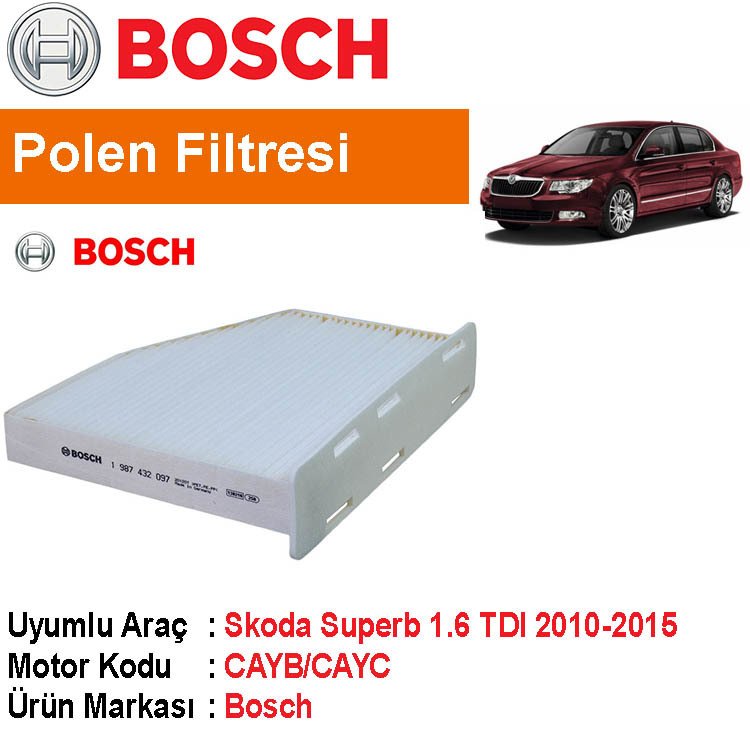 Skoda Superb 1.6 TDI Polen Filtresi 2010-2015 [Bosch]