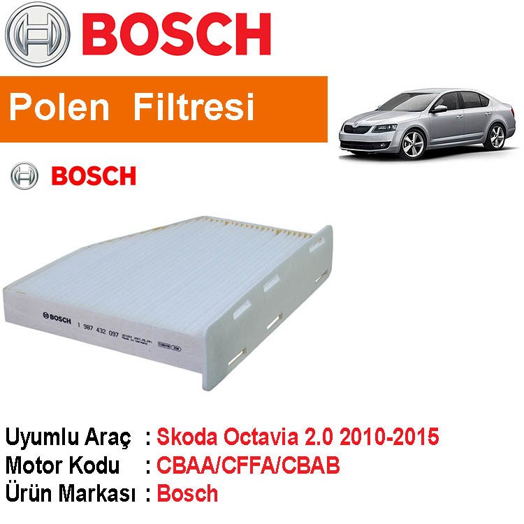 Skoda Octavia 2.0 TDI Polen Filtresi 2010-2015 [Bosch]
