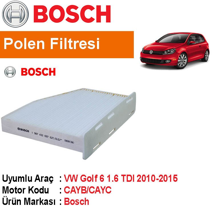 VW Golf 6 1.6 TDI Polen Filtresi 2010-2015 [Bosch]
