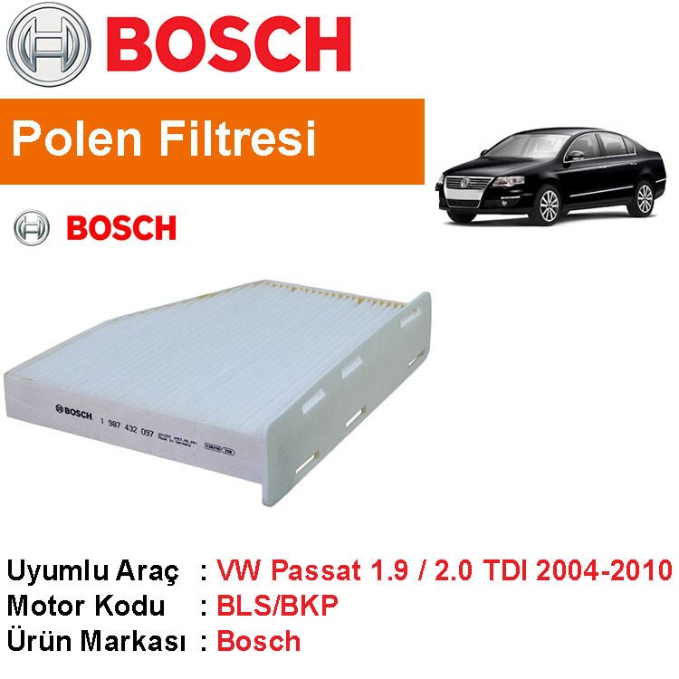VW Passat 1.9 / 2.0 TDI Polen Filtresi 2004-2010 [Bosch]