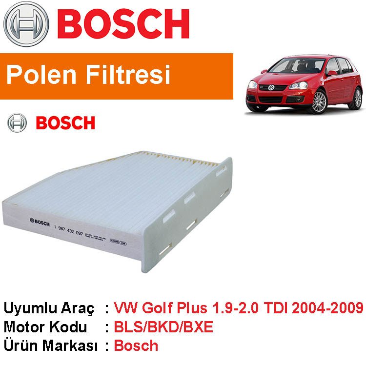 VW Golf Plus 1.9 / 2.0 TDI Polen Filtresi 2004-2009 [Bosch]