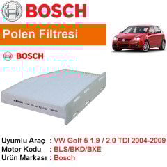 VW Golf 5 1.9 / 2.0 TDI Polen Filtresi 2004-2009 [Bosch]