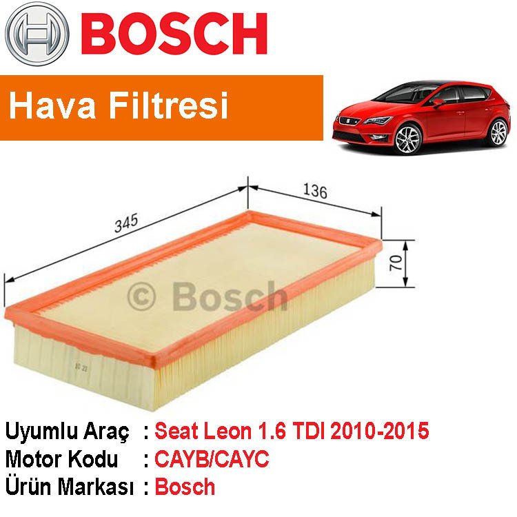Seat Leon 1.6 TDI Hava Filtresi 2010-2015 [Bosch]