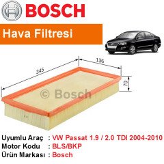VW Passat 1.9 / 2.0 TDI Hava Filtresi 2004-2010 [Bosch]