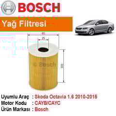 Skoda Octavia 1.6 TDI Yağ Filtresi 2010-2015 [Bosch]