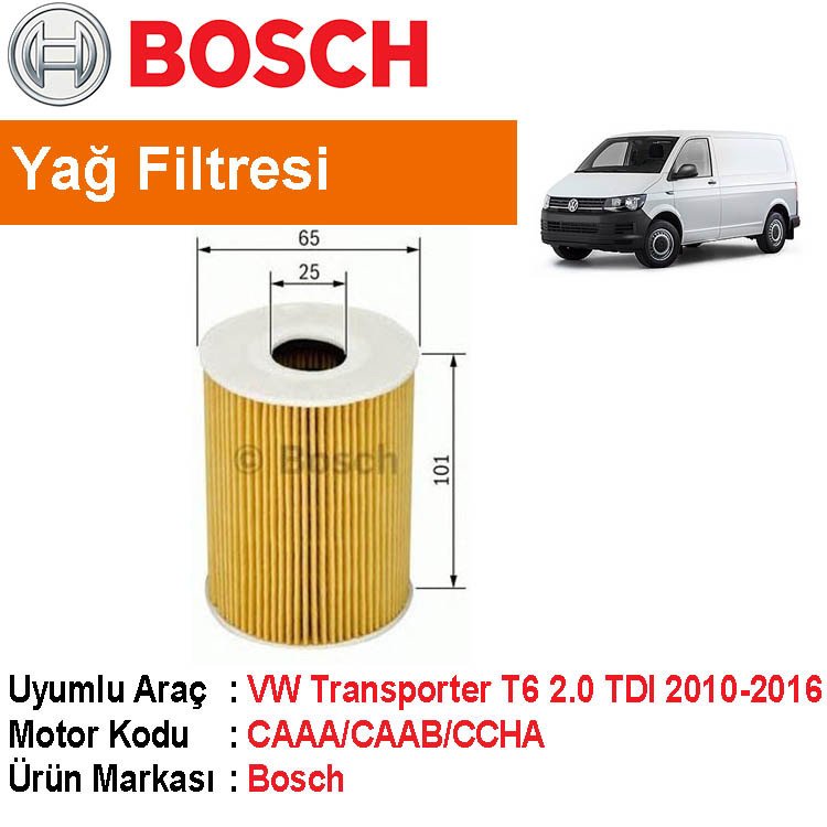 VW Transporter T6 2.0 TDI Yağ Filtresi 2010-2016 [Bosch]