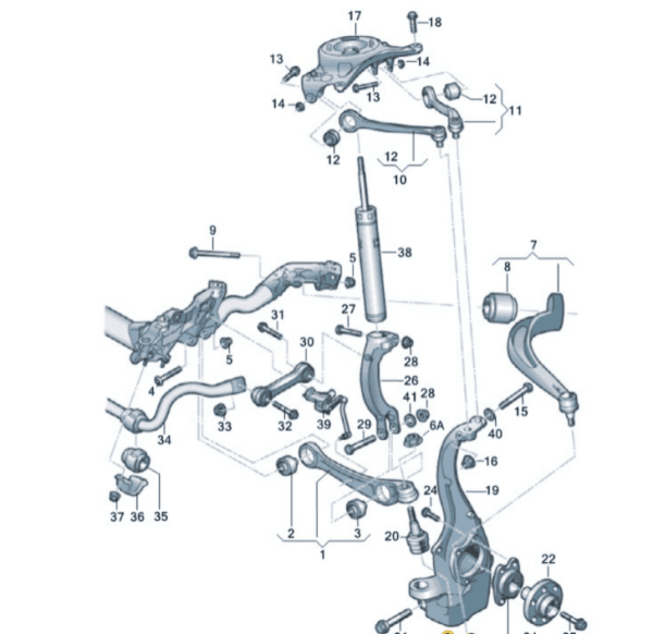 Audi Q5 2013-2017 Ön Düzen Salıncak Burcu Kiti 8K0407183D 182B 515 4E0407181B