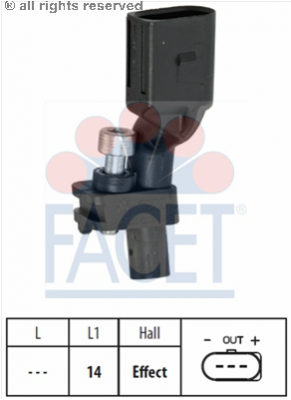 VW GOLF 5 1.6 FSI BLF 03-08 KRANK DEVİR SENSÖRÜ 036906433B Siyah