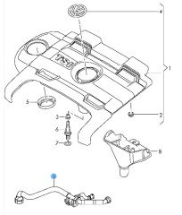 Golf 6 7 Jetta Passat Tiguan 11→ 1.4TSI Havalandırma Hortumu 03C103474AB 03C103474K 03C103175K