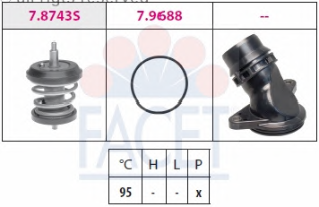 VW SUBERB 1.8 TSI BZB CDAA 08→ TERMOSTAT 95°C  06H121113B Facet
