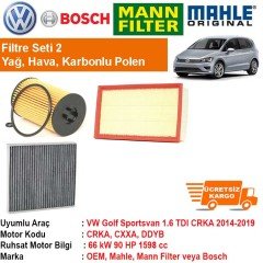 VW Golf Sportsvan 1.6 TDI CRKA 2014 - Filtre Bakım Seti ORJİNAL