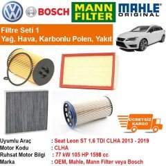 Seat Leon ST 1.6 TDI CLHA 2013 - Filtre Bakım Seti ORJİNAL