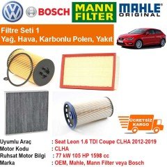 Seat Leon SC 1.6 TDI CLHA 2013 - Filtre Bakım Seti ORJİNAL