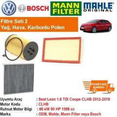 Seat Leon SC 1.6 TDI CLHB 2013 - Filtre Bakım Seti ORJİNAL